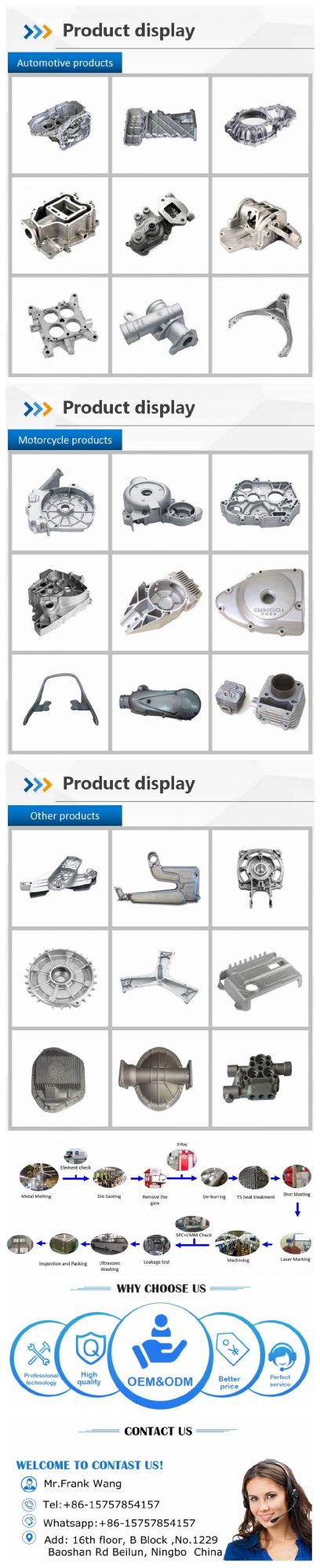 High Pressure Aluminum Die-Cast Finishing Parts Surface Treatment Parts Metal Die Casting