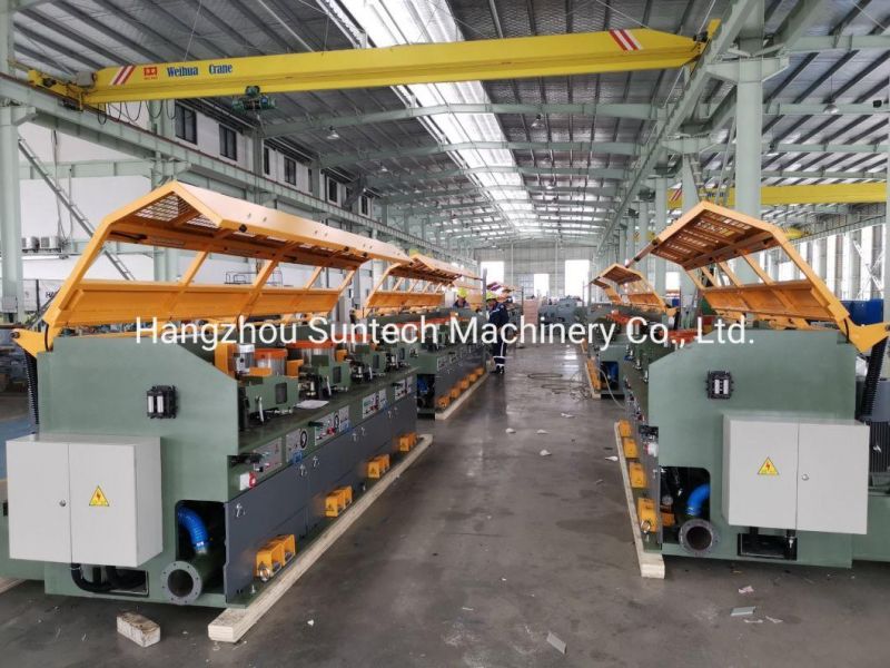 China Wet Type Water Tank with Inline Annealing Device Copper Rod Breakdown Steel Aluminum Galvanized Wire Drawing Machine