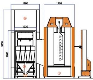 Muti-Cyclone Powder Coating Booth Pintura Electrostatica