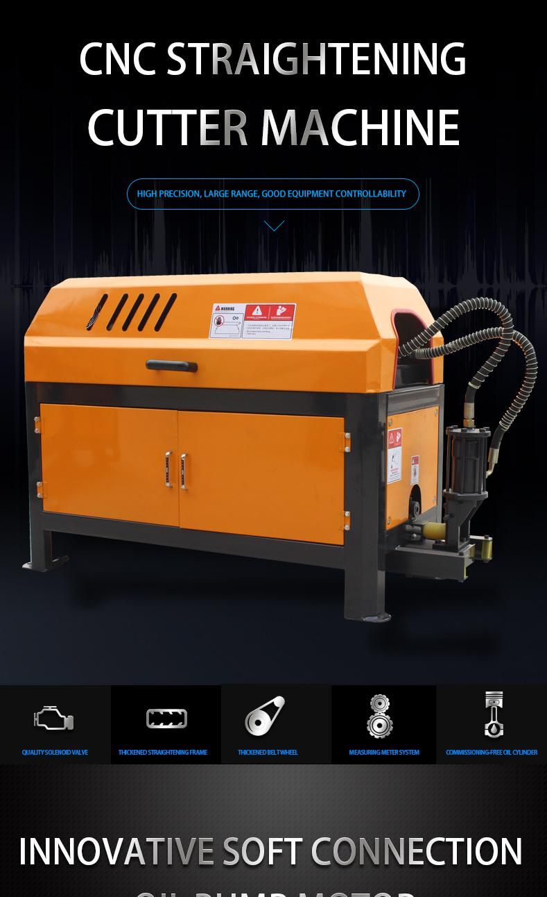 4-12mm CNC Automatic Rebar Straightener and Cutter Wire Rod Straightening and Cutting Machine