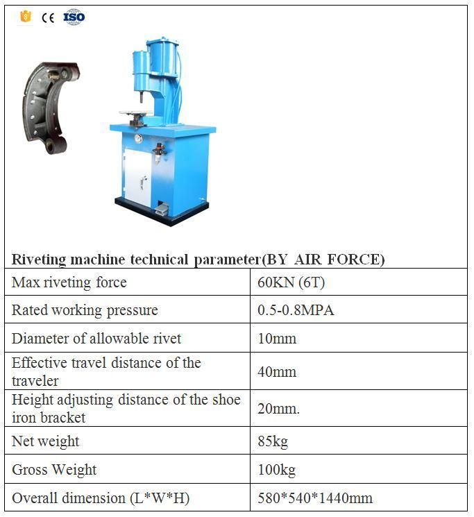 Pneumatic Hydraulic Brake Shoe Riveting Machine