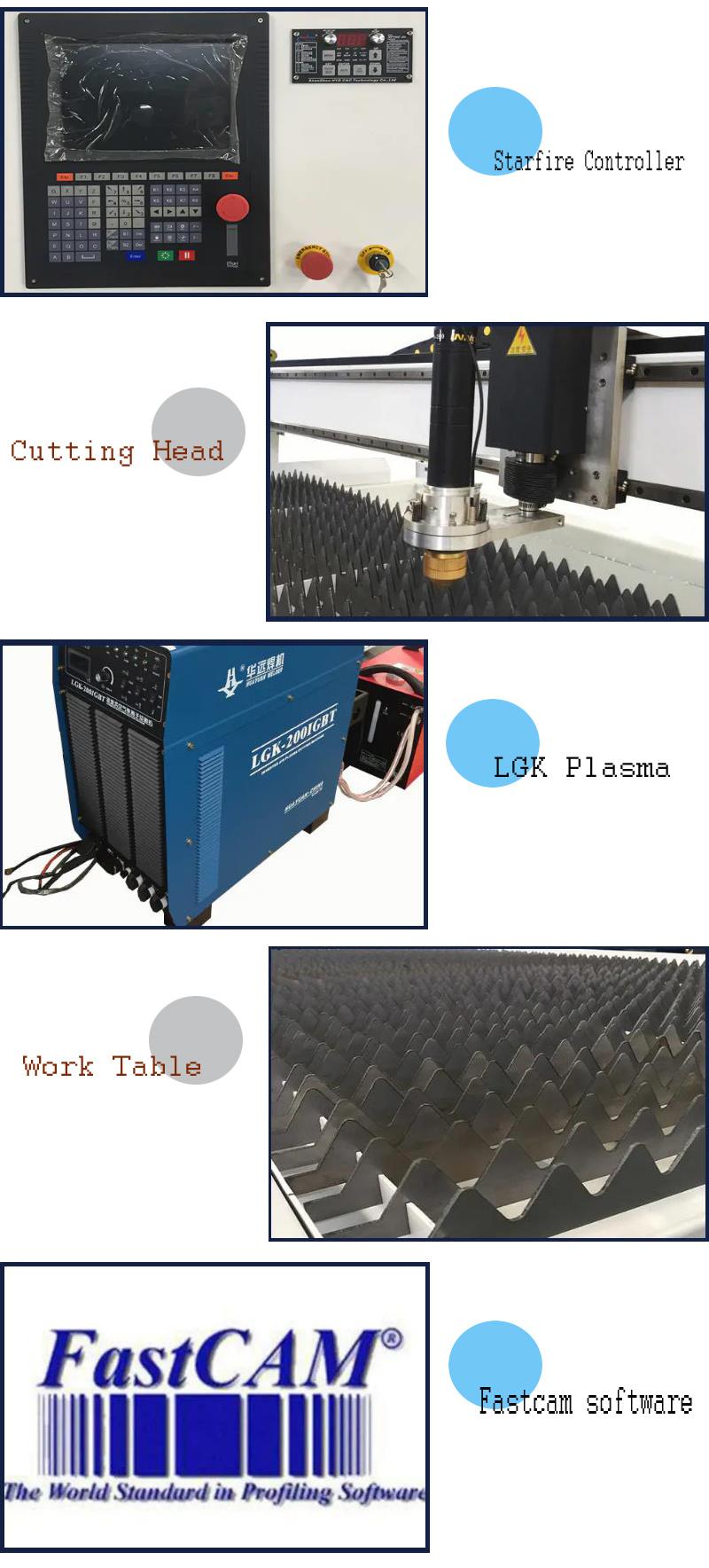 1325 Industry CNC 120A Plasma Cutter for Metal Stainless Stee Iron Carbon Steel Brass Coper Aluminum Alloy Titanium Cutting