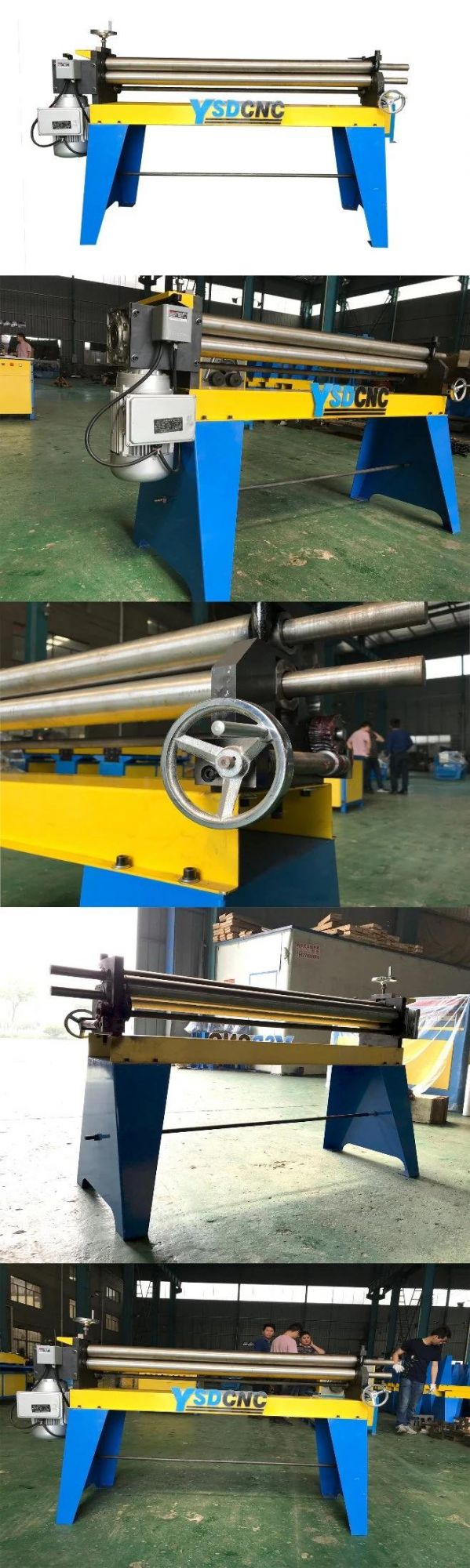 1.2*1530 Galvanized Sheet HVAC Duct Mechanical Manual Electric Rolling 3 Roller Bending Machine, Round Duct Slip Roll Machine