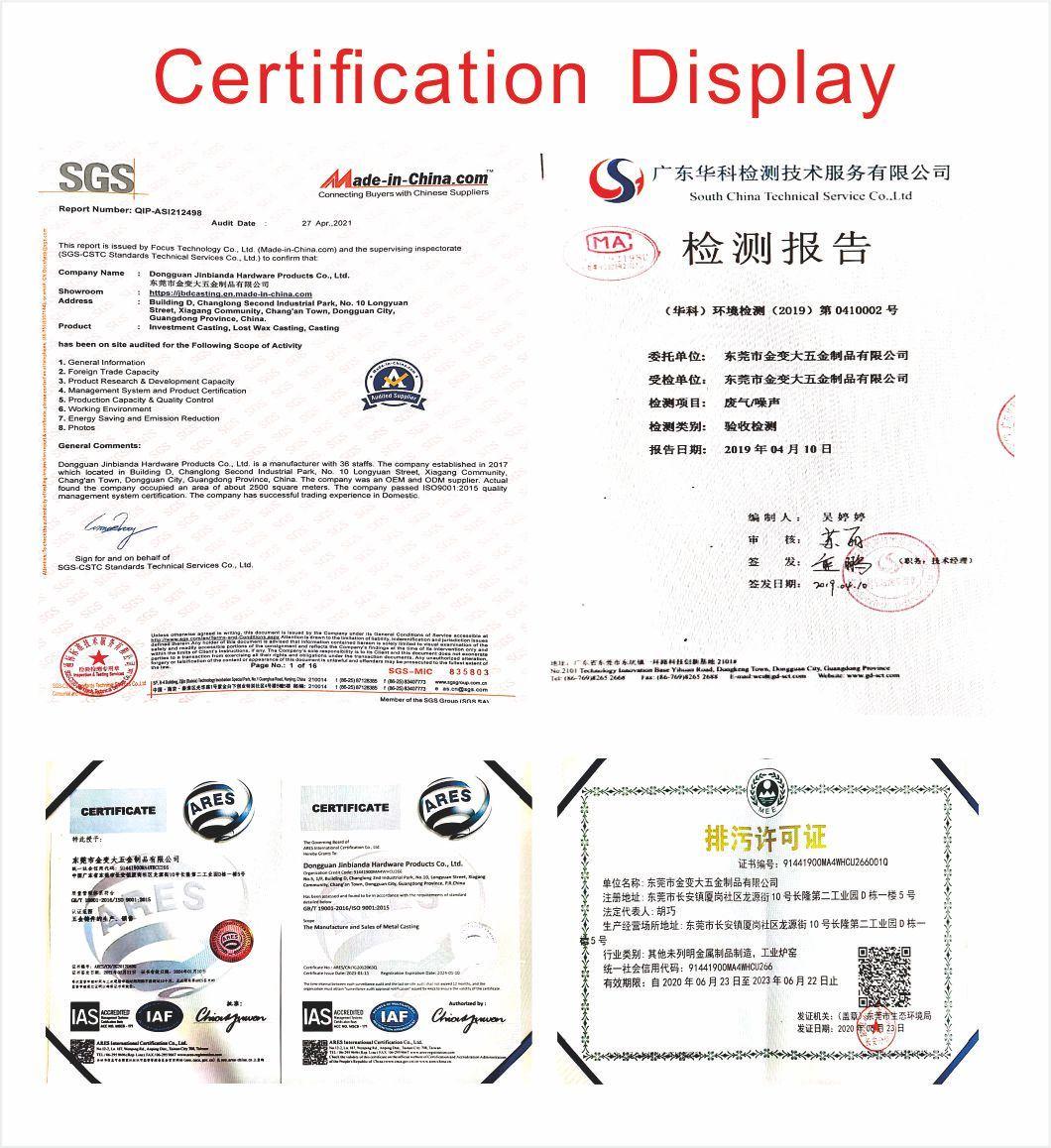 Customized Design 304 Stainless Steel Lost Wax Investment Casting