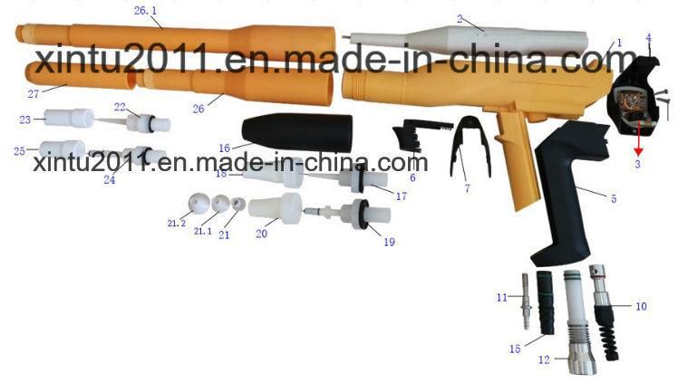 Flat Nozzle with Electrode for GM03 Manual Powder Gun