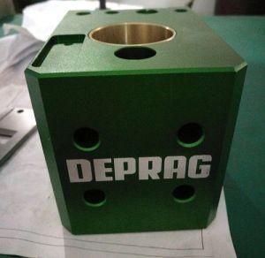 Machining Parts for Deprag, Green Anodize, Laser Marking