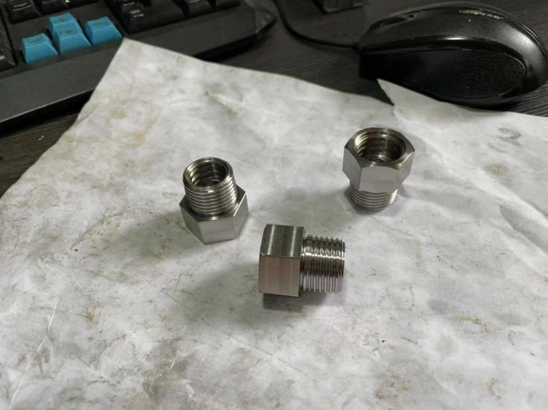 Customized Precision Milling CNC Turning 304/316 Stainless Steel Hexagon Nut/Screw with NPT Threading