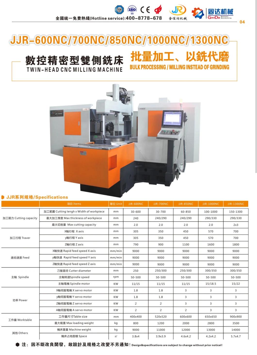 Dual Head Flat Milling Machine with Ce/ISO Certification