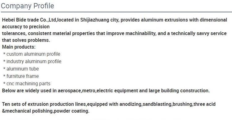 Hard Anodizing Customized Section Extrusion Aluminum Tube