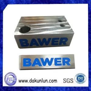 Engraving Blue Logo, Stainless Steel Machined Part