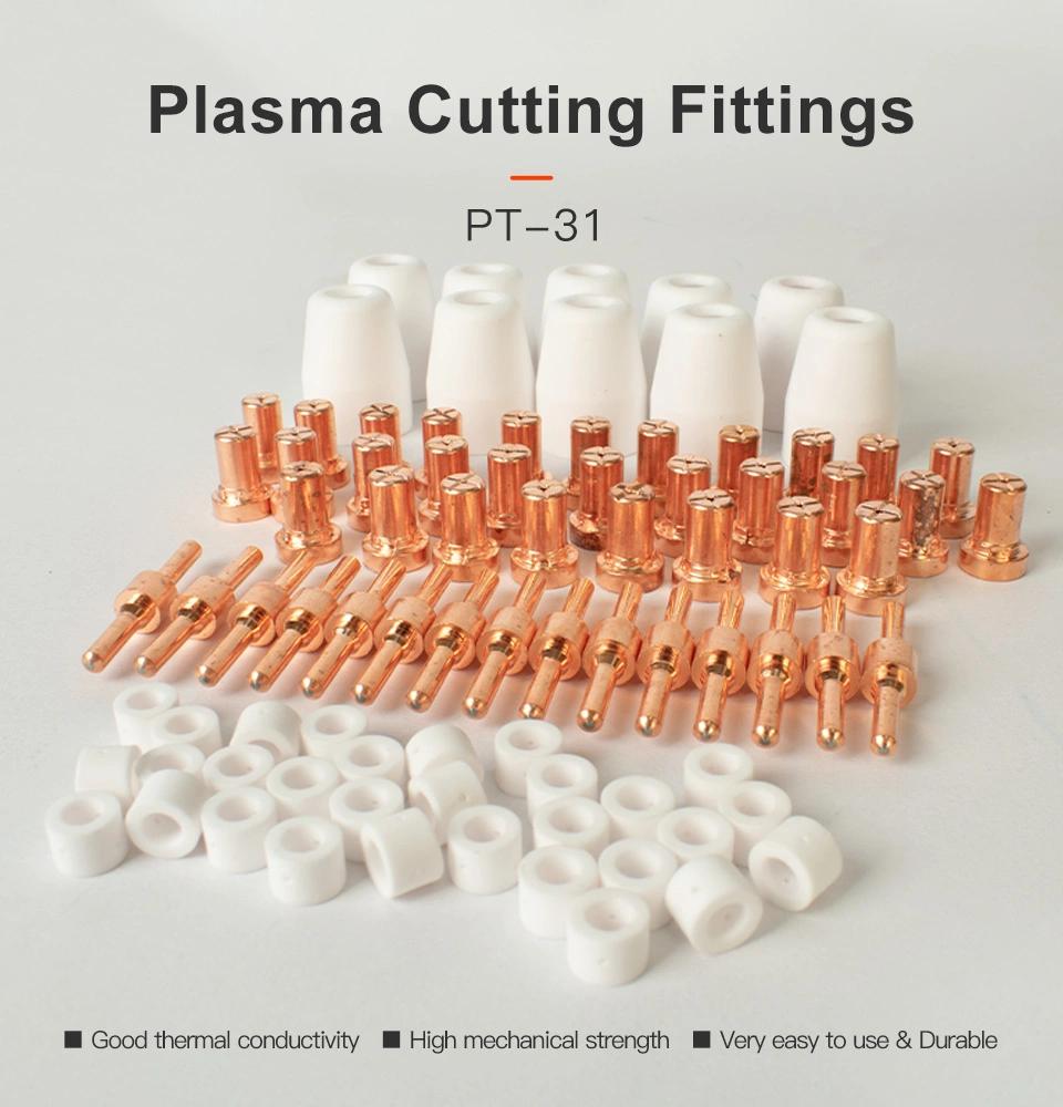 Startnow 65PCS/Lot PT-31 Plasma Consumables Kits LG40 Plasma Nozzle Shield Long Electrodes Shunt Plasma Torch 85PCS