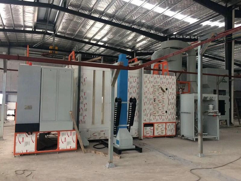 Commercial Automatic Fast Color Change Easy Cleaning PVC PP Plastic Powder Coating Paint Spray Booth / Chamber / Big Cyclone Recycle Reclaim Recovery System