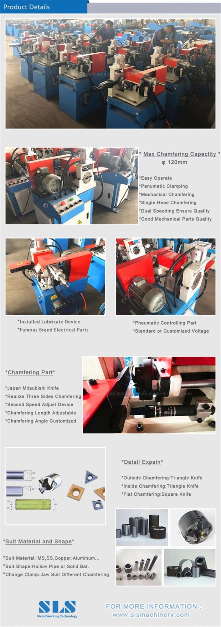 Simple and Efficient Long Tube Chamfering Machine for Metal Pipes End Deburring