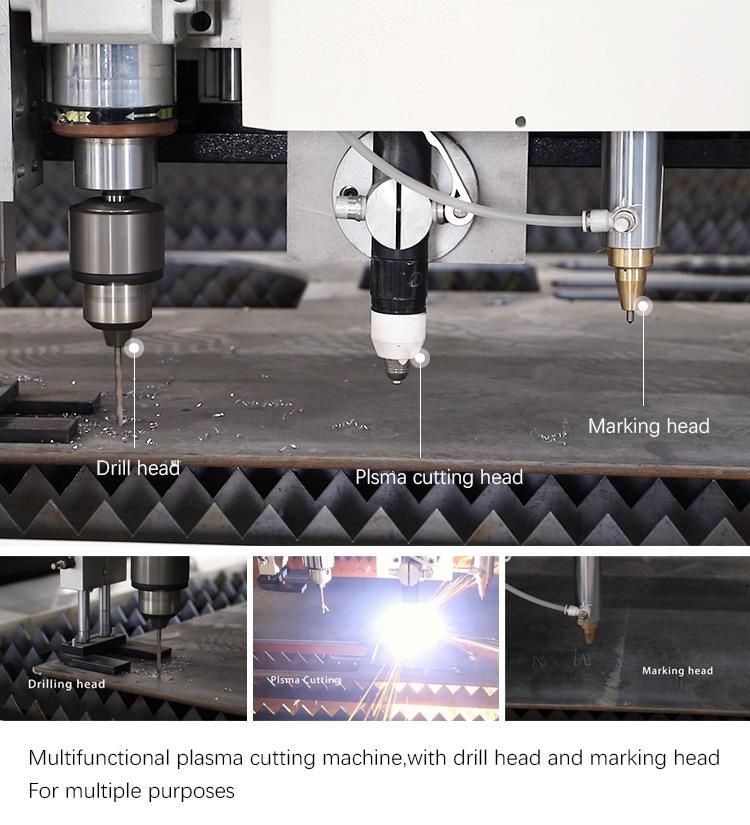 CNC Plasma Metal Tube Cutting Machine 1325 1530 Carbon Steel Plasma Cutter with 1530 Table Drilling Marking Head