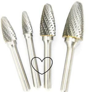 Type F Ball Nosed Tree Shape 1/4 Inch Shank Tungsten Carbide Rotary File Grinding Head Drill for Aluminium