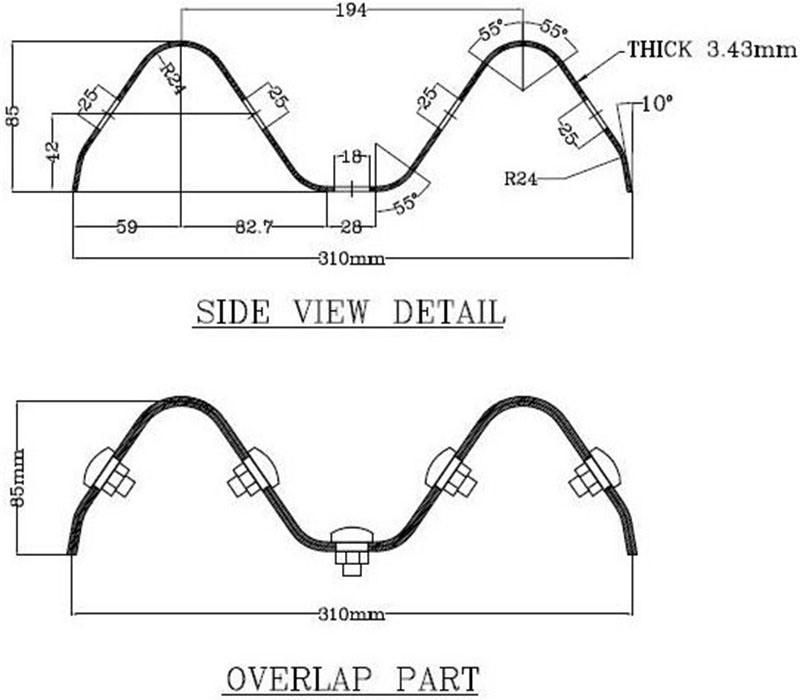 General Size Customized 2/3 Beams Highway Guardrail Roll Forming Machine