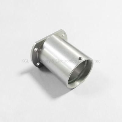 High Quality OEM Aluminum Square Cap Round Tube Flange with Raw Anodizing