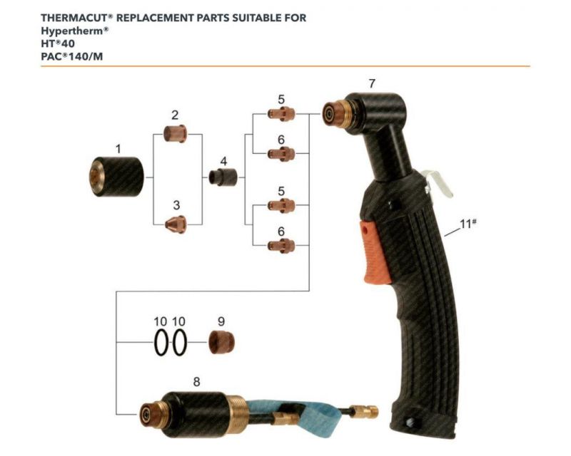 Plasma Cutting Consumables, Shield, Handheld Cutting Max40CS-42-43 020546 CNC Cutting Electrode Nozzle 020542