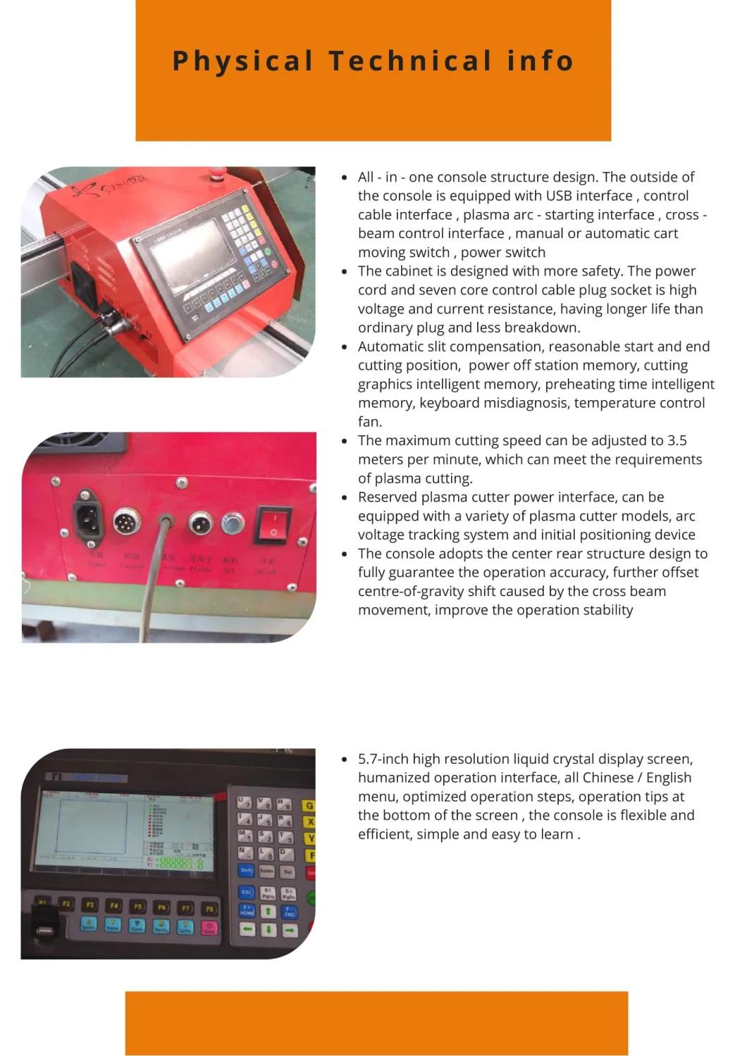 Low Cost Portable CNC Plasma and Flame Steel Plate Cutting Machines