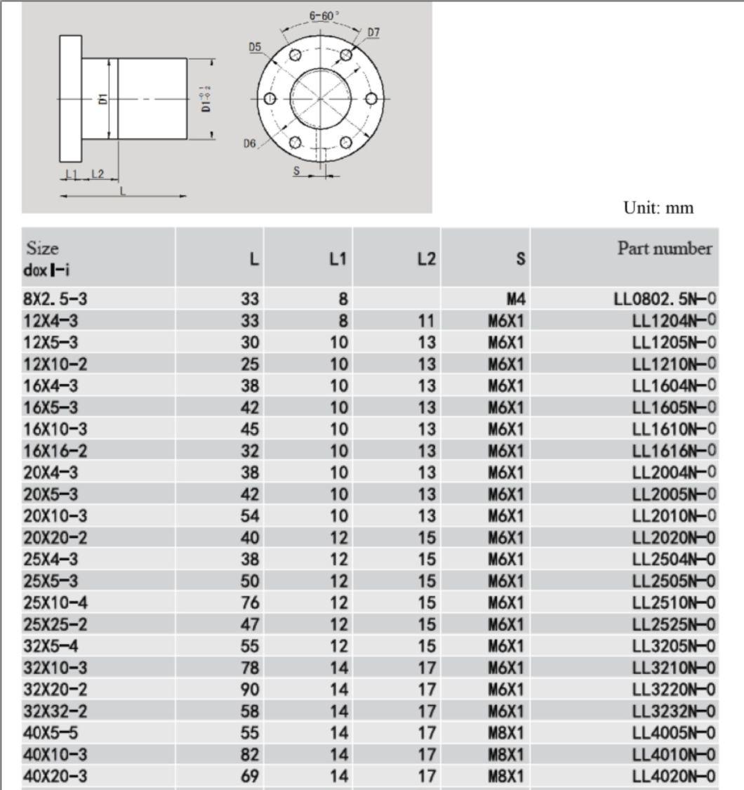 Rolled C7 Ball Screw Sfu3205 3205 with Flange Single Ball Nut for CNC Machine