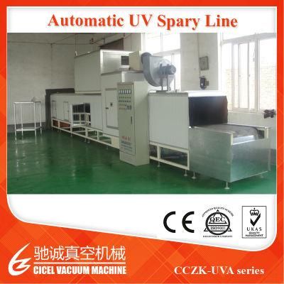Plastic Conveyorised UV Varnish Spray Paint Line Vacuum Metallizing Plant, Vacuum Coating Machine