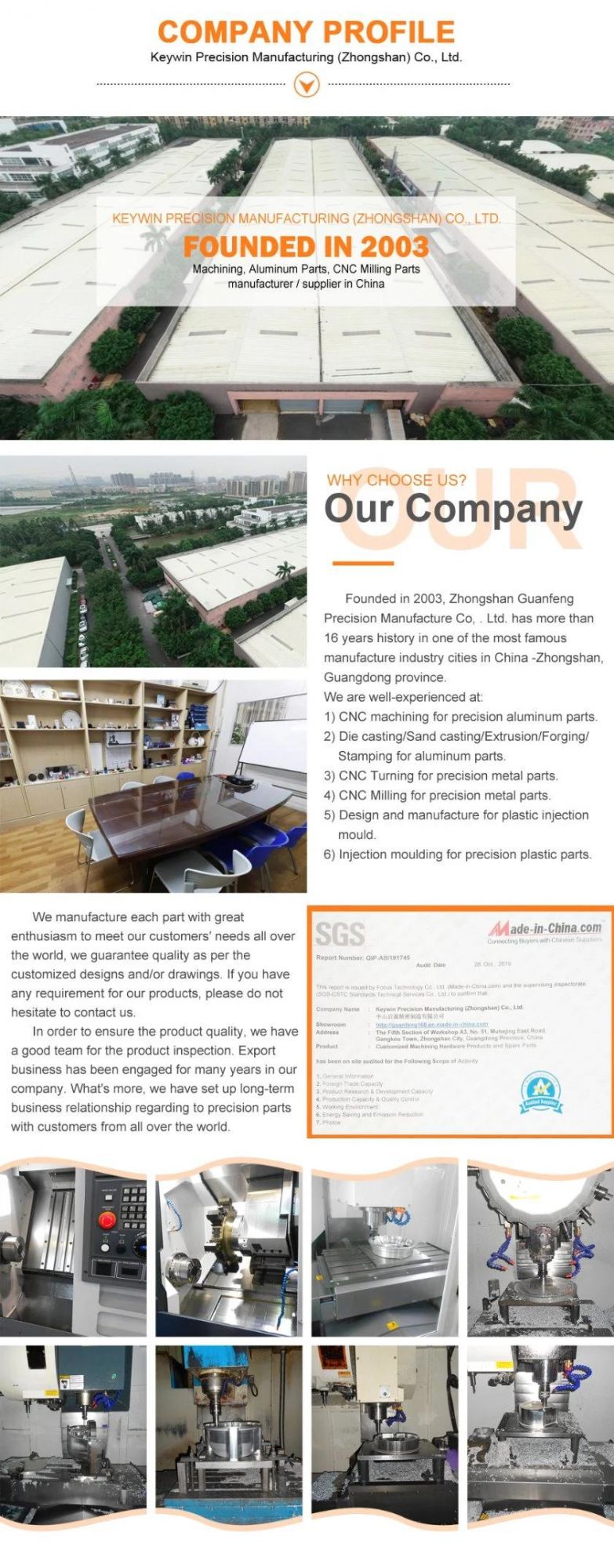 Exquisite Technical Mass Production Customized Precision Part with CNC Milling