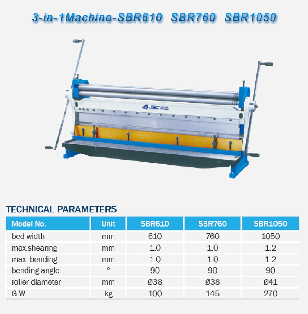 Factory Sheet Metal Working 3-in-1machine-SBR610 SBR760 SBR1050