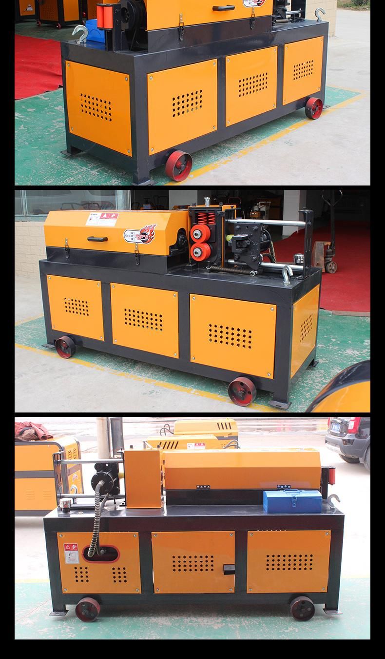 4-14mm Three Motor 45m Per Minute Straightener and Cutter Top Quality Reinforcement Bar Straightening Machine