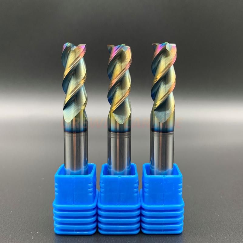 Gw Carbide - HRC65 Tungsten Carbide Nano Coated Square End Mills Cutter Cutting Tool