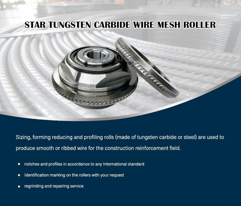 Tungsten Carbide Pr Profile Rolls and Rollers Standard for Producing Cold Rolled Ribbed Wire