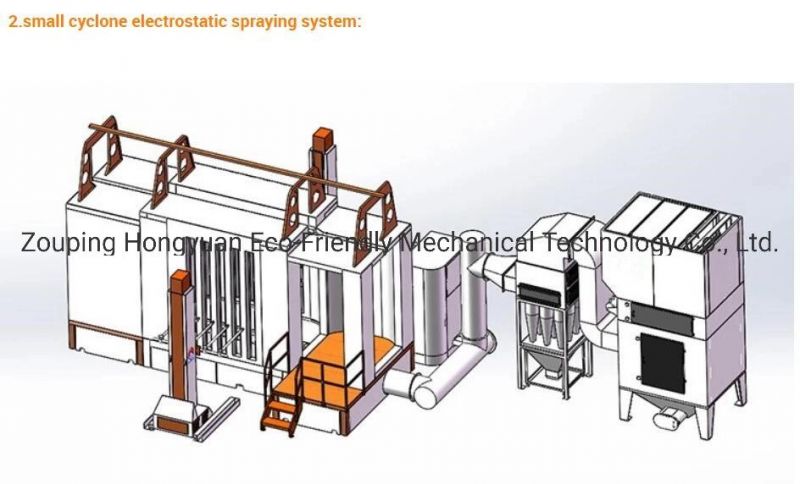 Automatic Powder Coating Booth with Large Cyclone Powder Recovery System