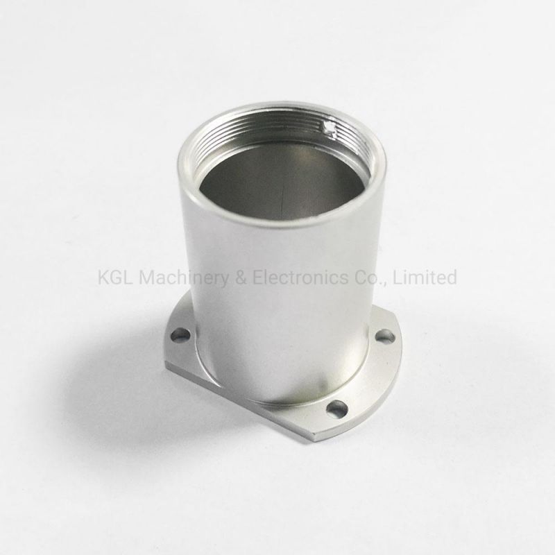 High Quality OEM Aluminum Square Cap Round Tube Flange with Raw Anodizing