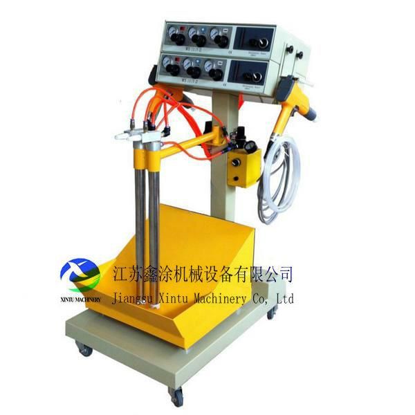 Aluminum Profiles Box Feeder Vibrating Manual Powder Coating Equipment with Powder Guns