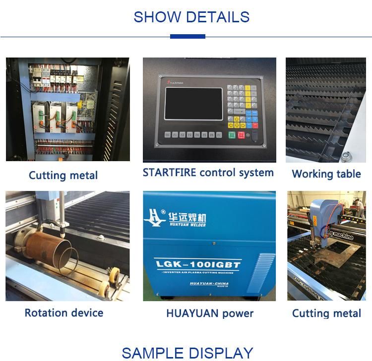 China Table 1325 CNC Plasma Cutting Machine 1530 2060 for Sheet Metal Pipe Cutting Cutter Machinery Price