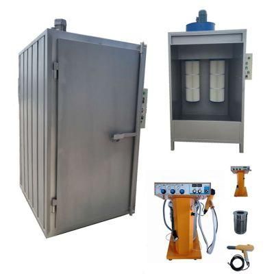 Metal Coating Machinery Electrostatic Powder Coating Gun + Spray Painting Booth + Bake Oven Furnace for Car Alloy Wheel &amp; Rims