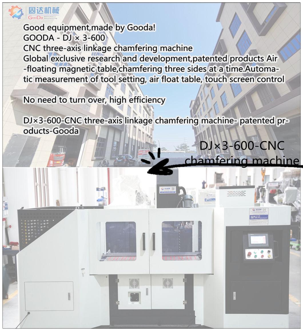 Gooda CNC Trinity Ganged Chamfering Machine-Electromagnetic Worktable Automatically Chamfer Machine Have Protection Hood with Safety Lock (DJX3-1000-600-XQC)