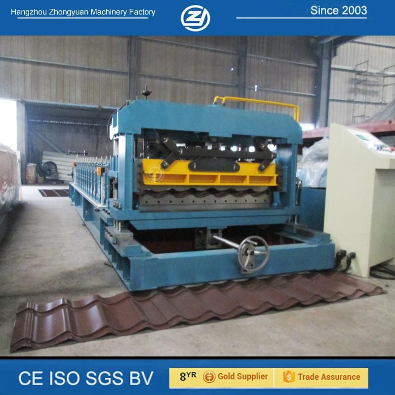 Best Selling Aluminum Color Coated Metal Roof Recycled Pet Tile Press Tile Hydraulic Roll Forming Making Machine Factory Price with ISO9001/Ce/SGS/Soncap