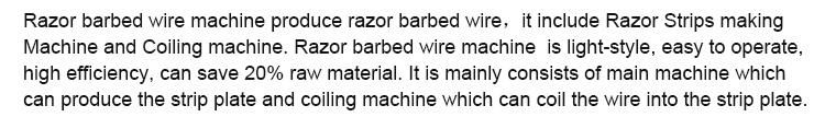 Razor Blade Barbed Wire Making Machine for Security Fencing