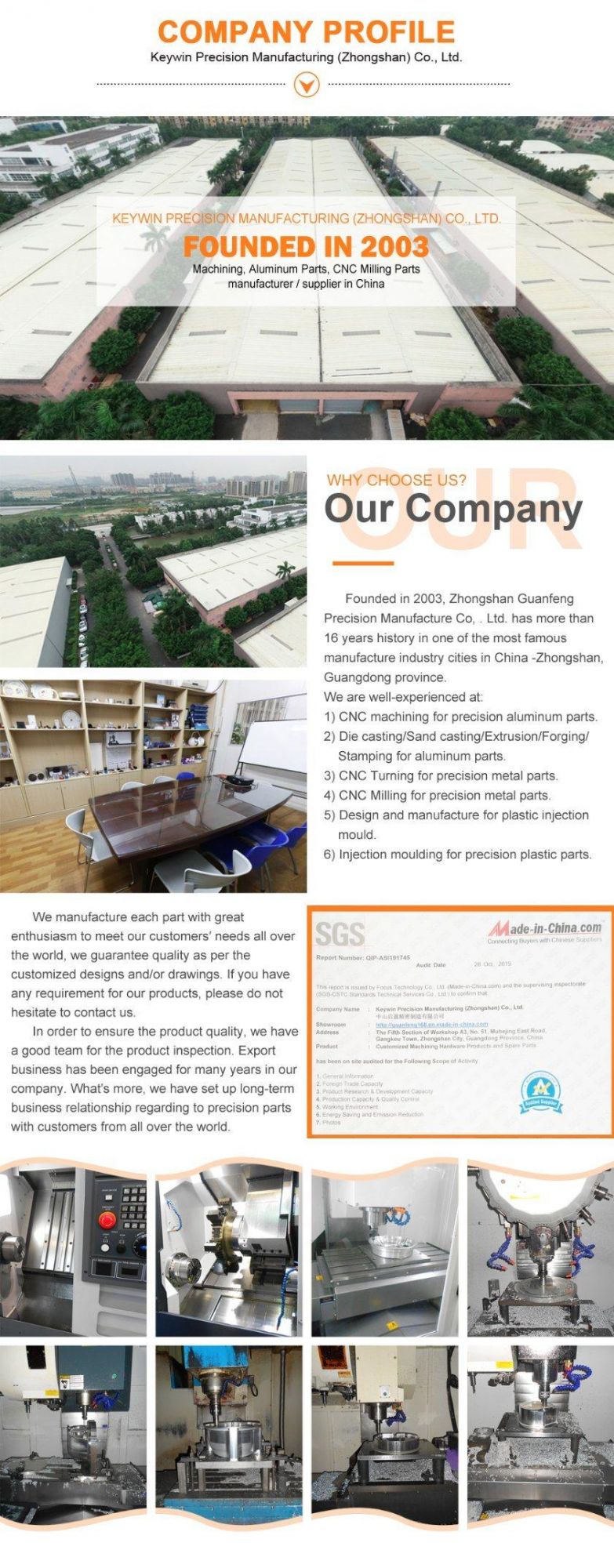 Precision CNC Machining for Titanium Parts with Materials of Gr5 or Ti6al4V or Tc4
