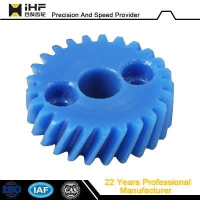 Ihf Blue POM Plastic Spur Module PA66 Derlin Bevel Straight Gear for Electric Machinery