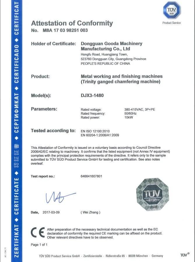 Dual Head Flat Milling Machine with Ce/ISO Certification