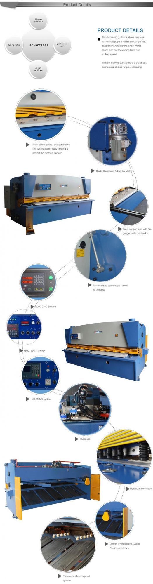 QC12y-8X3200 Hydraulic Guillotine Swing Beam Shearing Machines