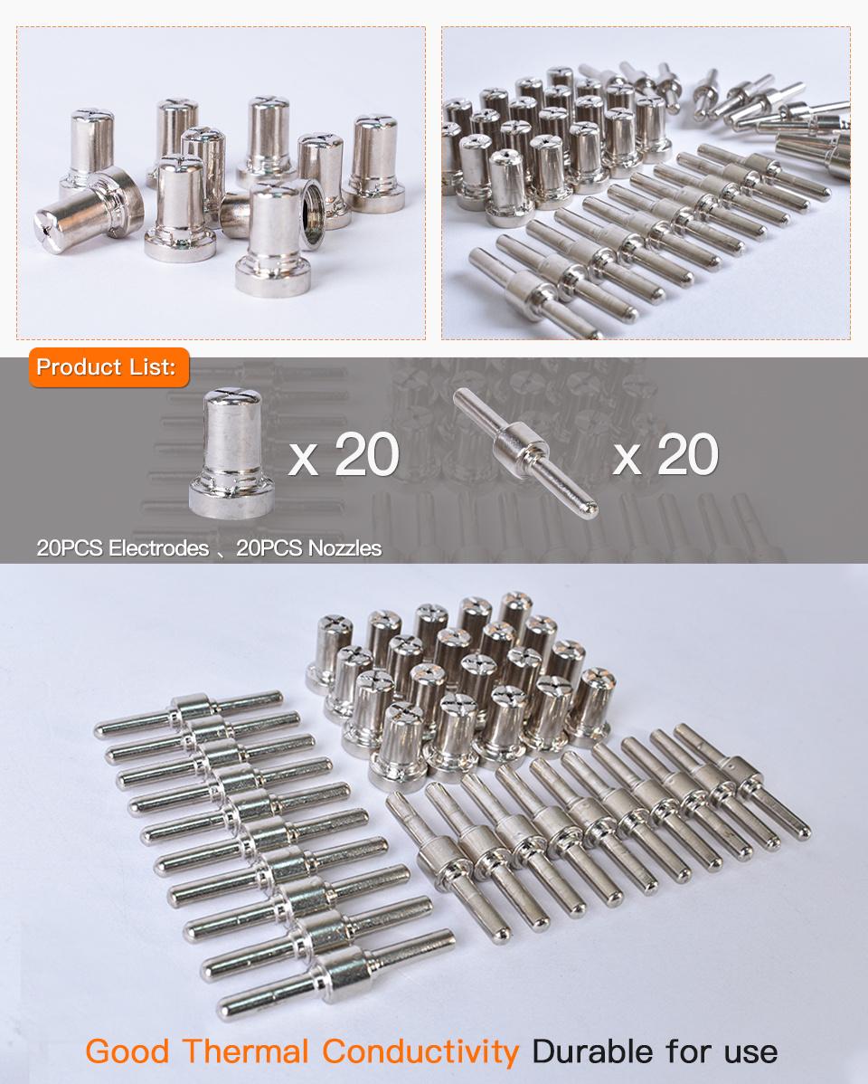 Startnow 40PCS/Lot PT-31 Plasma Nozzle Electrode for LG-40 Plasma Cutter Guide Kits Extended Toch Tips Plasma Welding Machine Parts