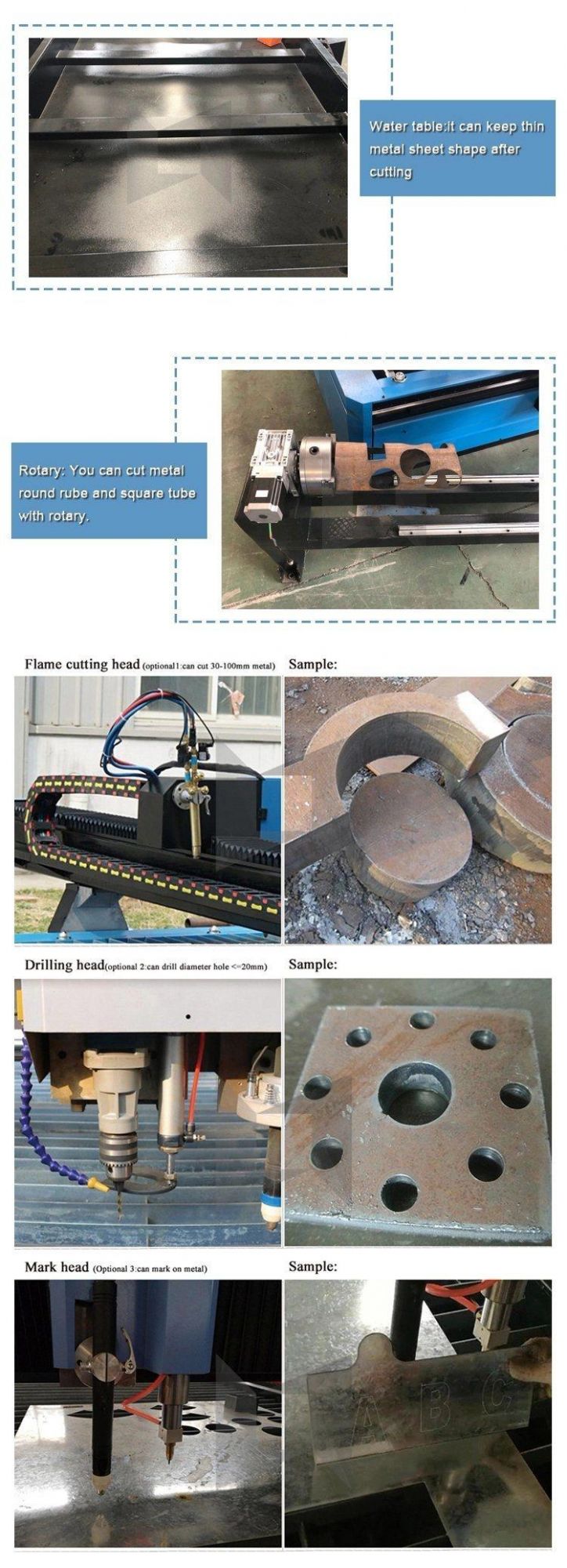 63A 100A 120A 8mm 10mm 12mm High Configuration 1325 1530 2040 2060 Iron/ Stainless Steel/ Aluminum/ Copper CNC Metal Pipe Plasma Cutting Machine /Plasma Cutter