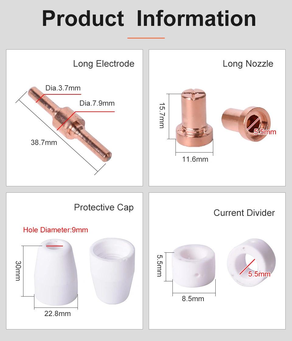 Startnow 65PCS/Lot PT-31 Plasma Consumables Kits LG40 Plasma Nozzle Shield Long Electrodes Shunt Plasma Torch 85PCS