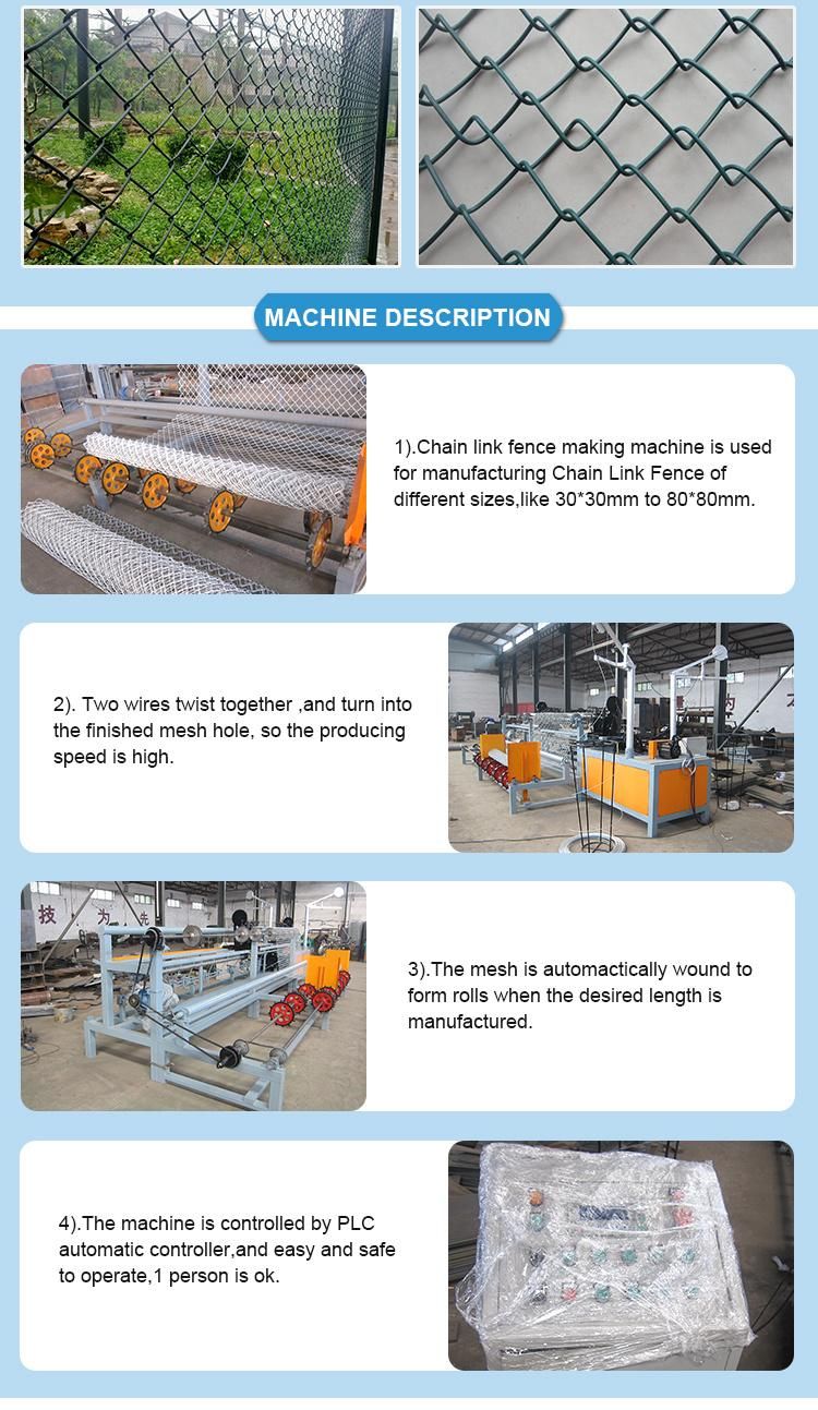 Single Wire Chain Link Fence Mesh Machine Twisted/Knuckle Mesh Sides