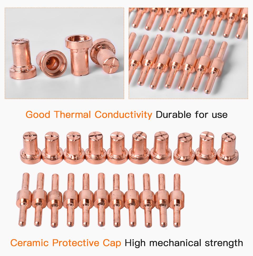 Startnow 60PCS Plasma Consumables Kits PT-31 LG40 40A Plasma Nozzle Long Electrodes Torch Cutter Accessories