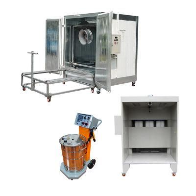 Professional Batch Complete 100kv Electrostatic Powder Coating Paint Spray Gun and Booth Recovery System Package for Alloy Wheel
