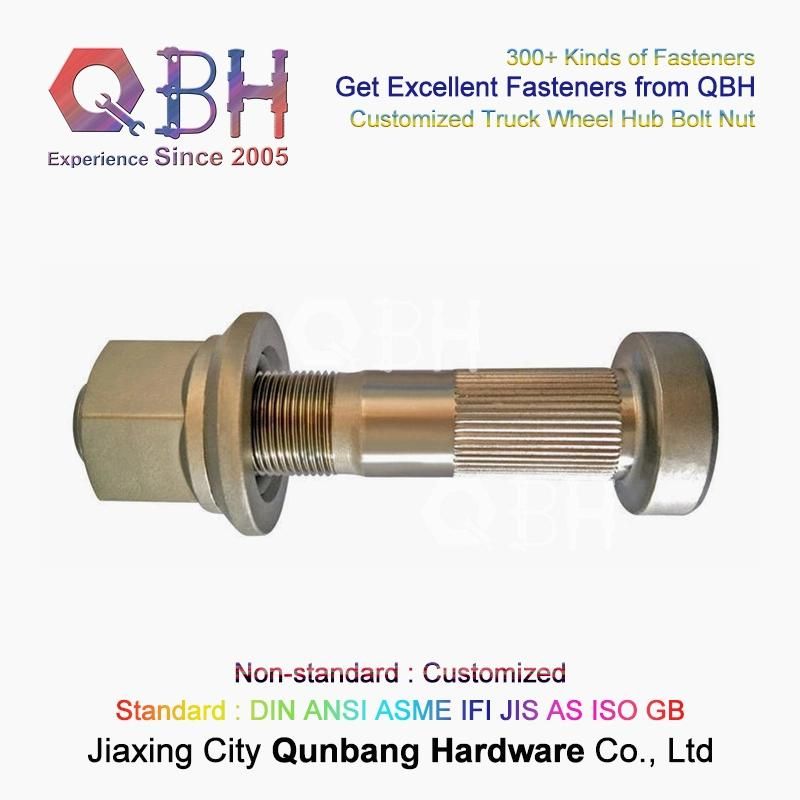 Qbh Customized Zp/Yzp/Bzp/Plain/Black/HDG/Dacromet/Geomet/Nickle Plated Car Auto Automobile Automotive Truck Wheel Hub Round Head Knurled Bolt Spare Parts