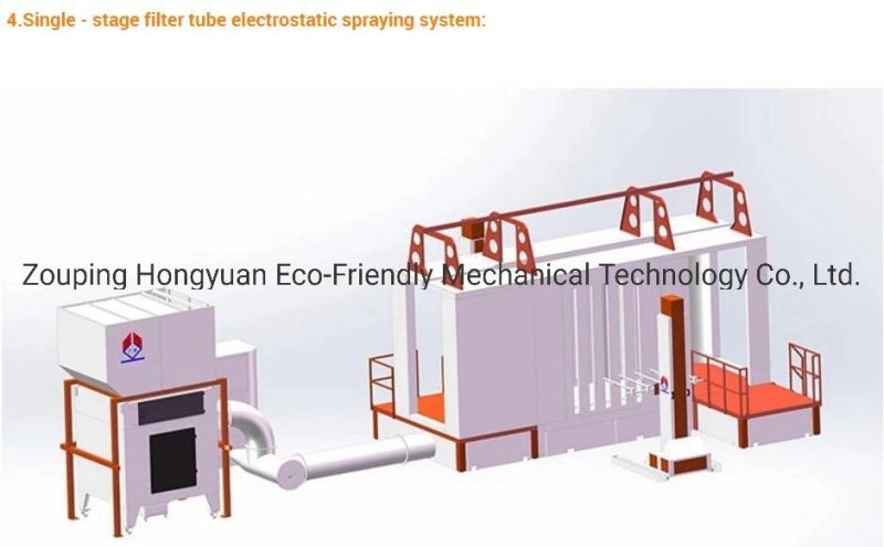 Automatic Powder Coating Booth with Large Cyclone Powder Recovery System